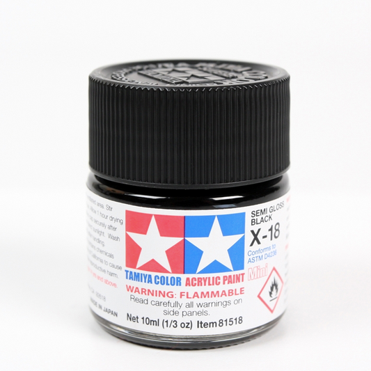 TAMIYA ACRYLIC MINI X-18 SEMI GLOSS BLACK