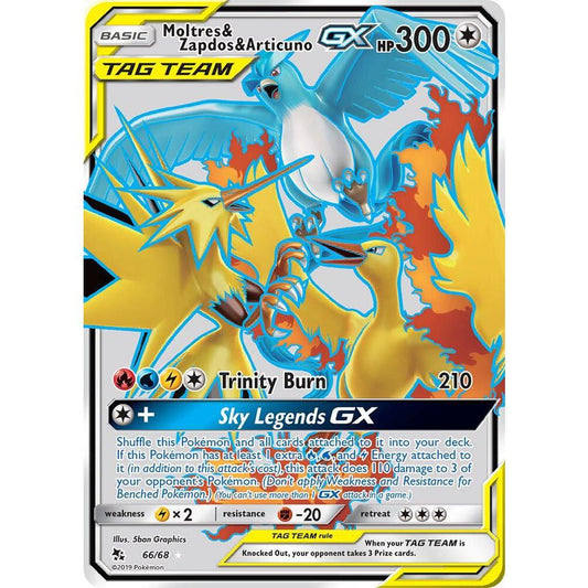 Moltres & Zapdos & Articuno GX (Full Art) 66/68 - Hidden Fates (HIF)