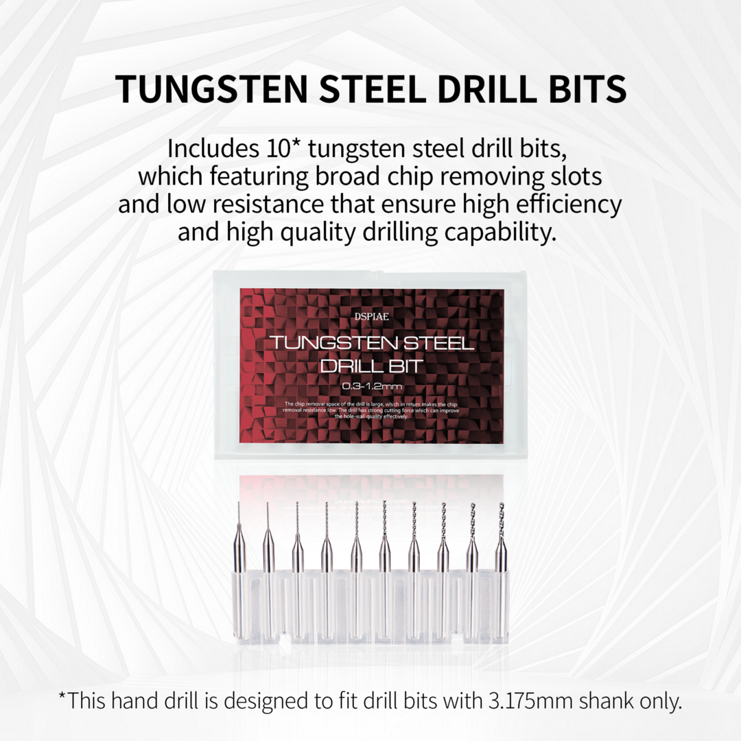 DSPIAE Precision Aluminum Alloy Hand Drill Set