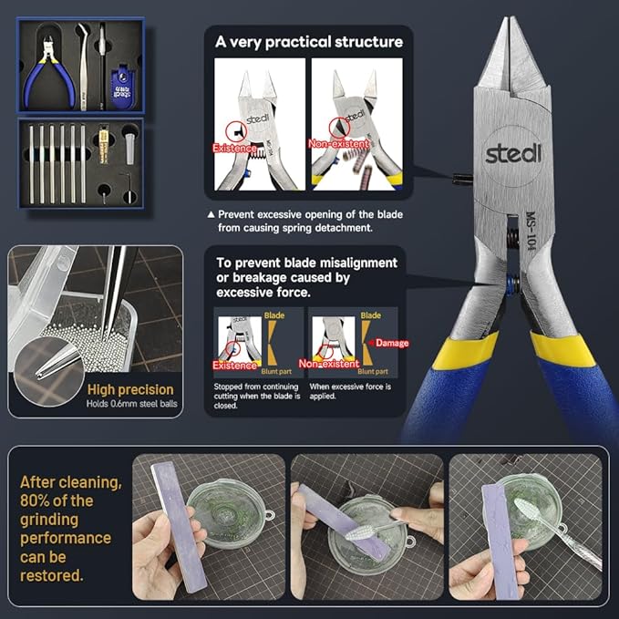 STEDI Model Assembly Tools Professional 14PCS Hobby Craft Tool Kit for Gundam & Plastic Models