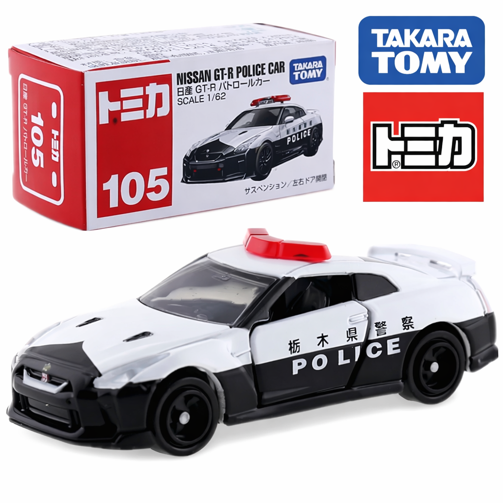 Tomica (Regular) No.105 Nissan GT-R Police Car 1/62 Model Car