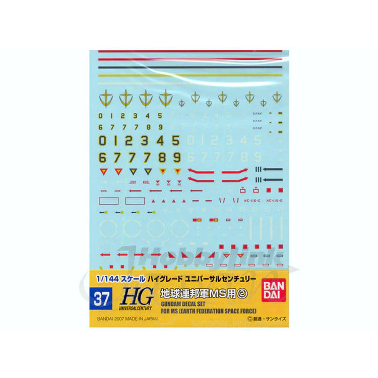 Gundam Decal 37 Hguc Earth Federation Ms 2