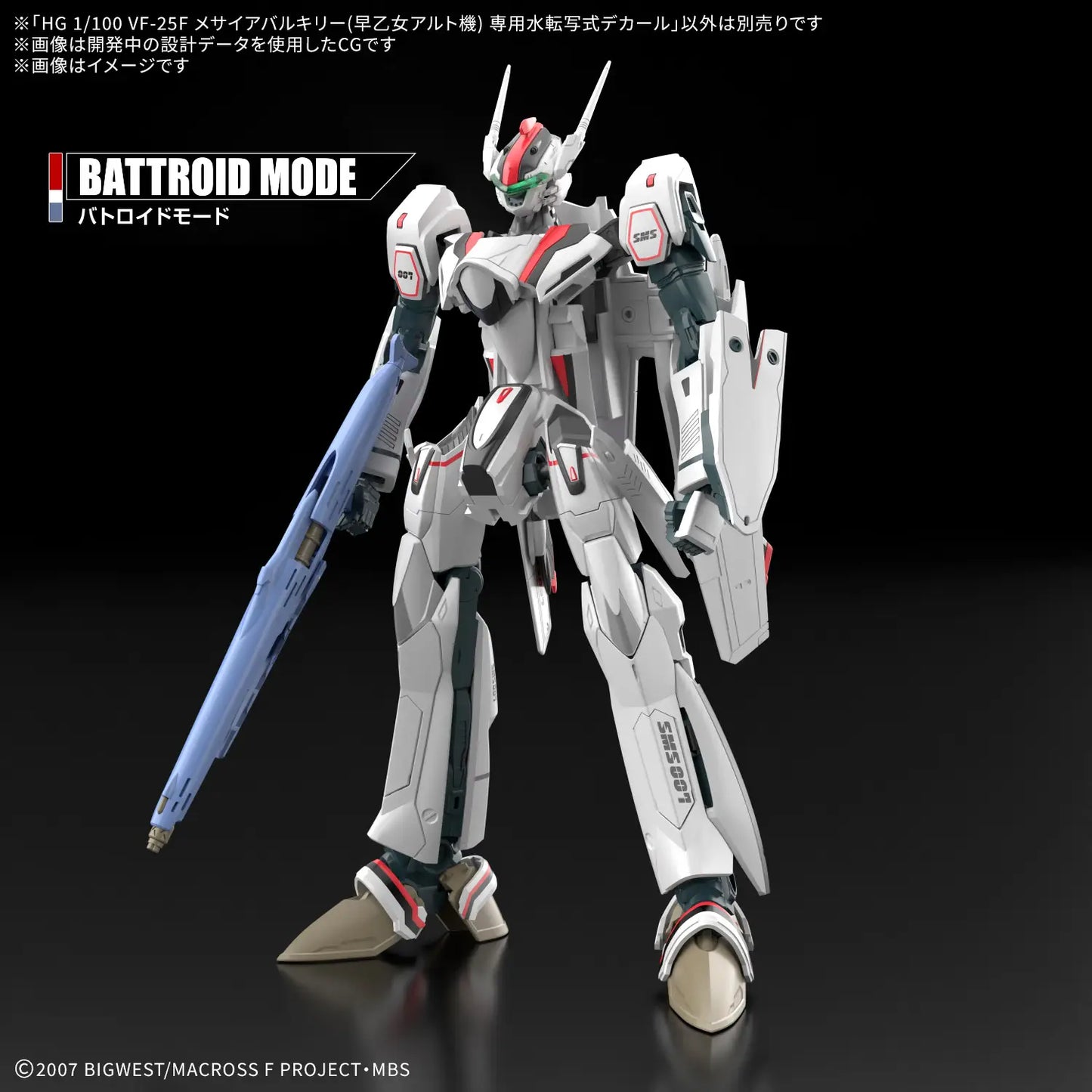 HG 1/100 VF-25F Messiah Valkyrie Alto Custom Water Decals