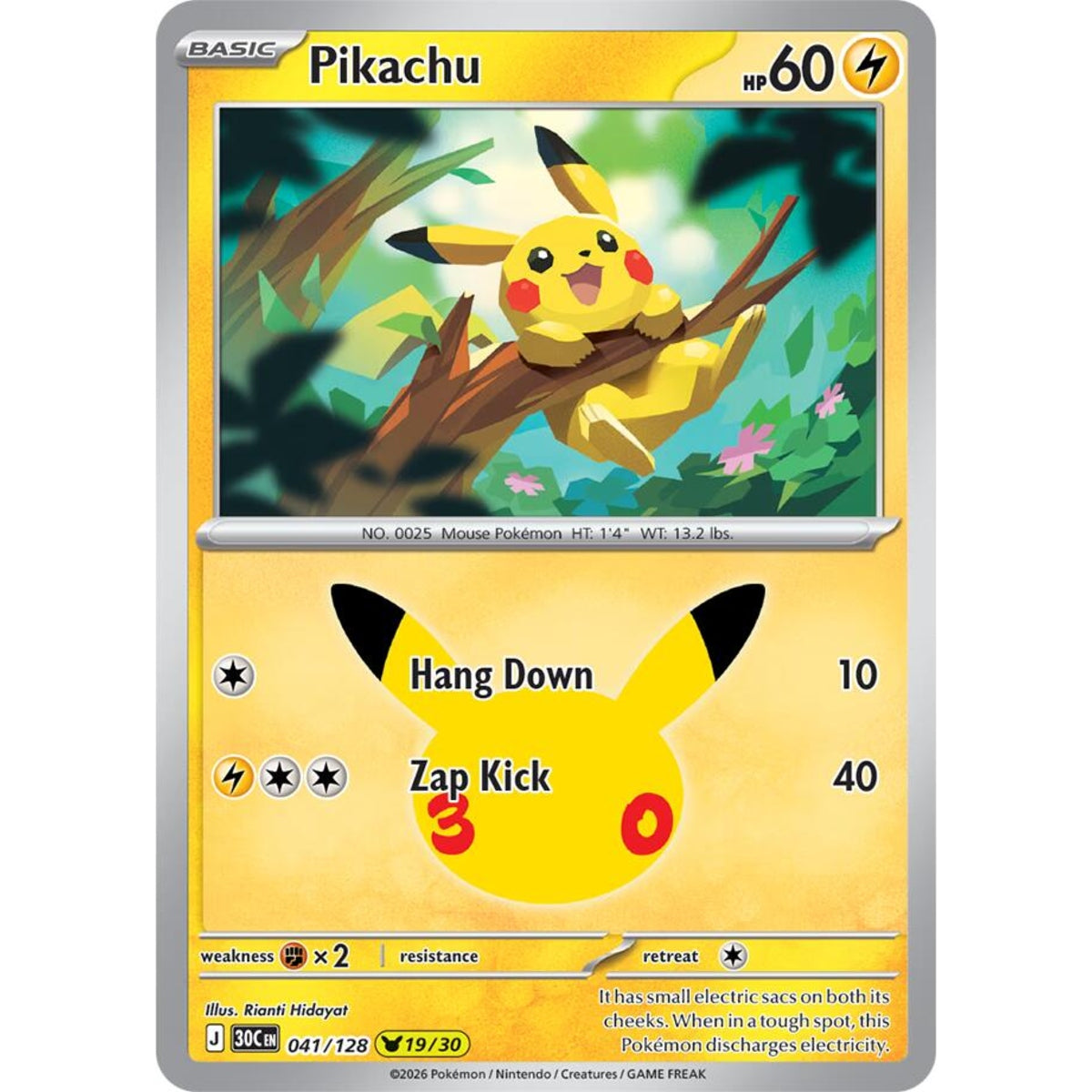 Pikachu - 041/128 Pikachu Rare