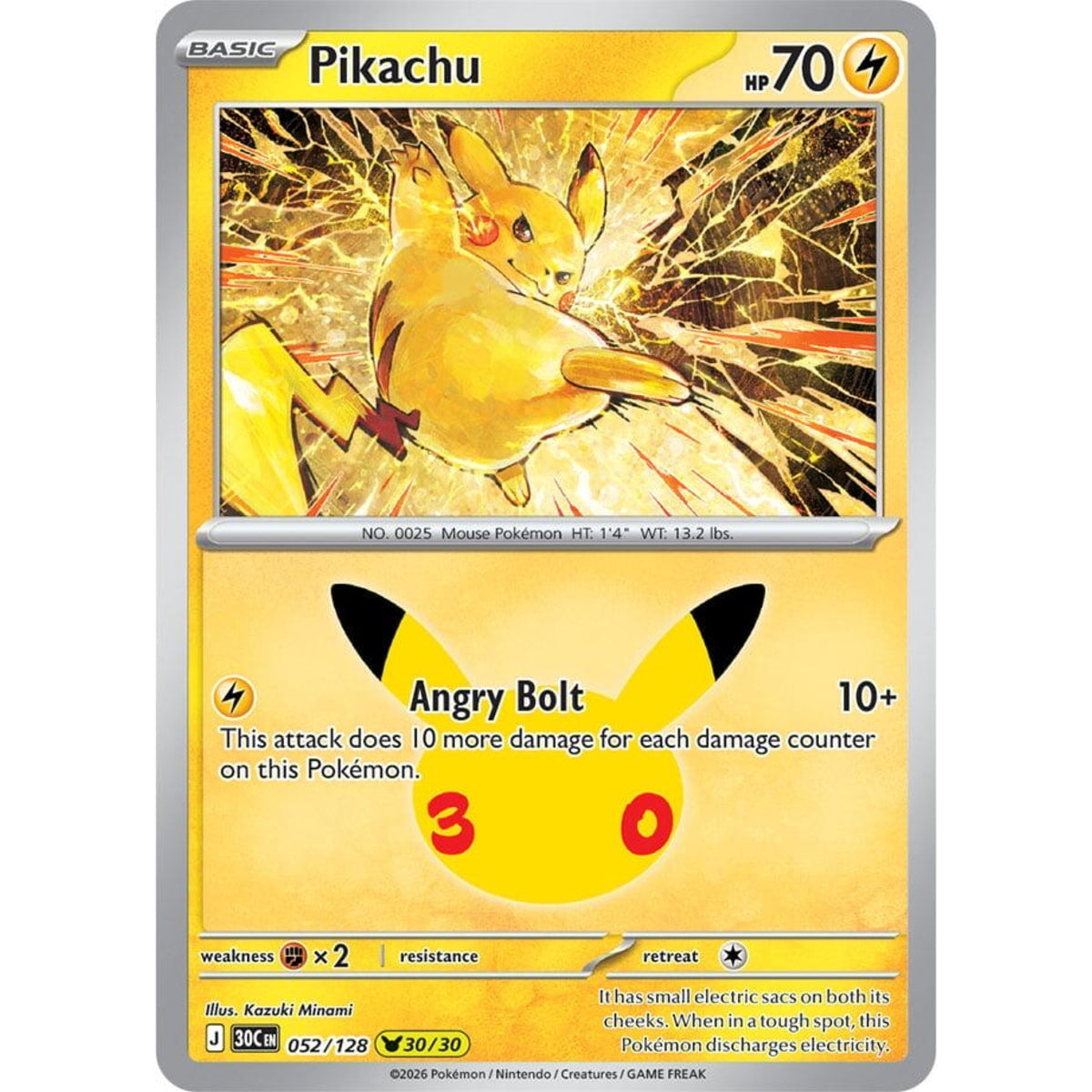 Pikachu - 052/128 Pikachu Rare