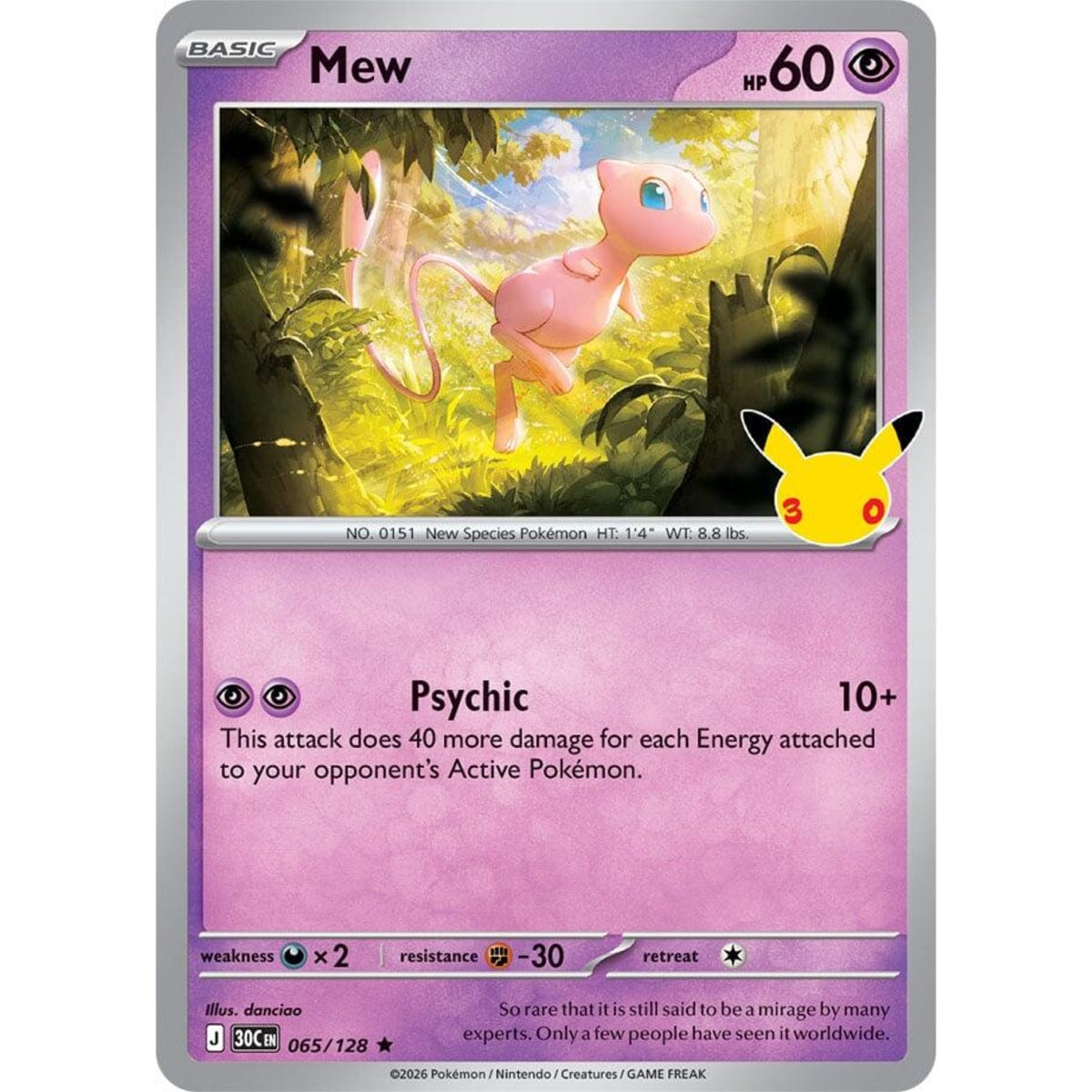 Mew - 065/128 Rare ME:30th Anniversary