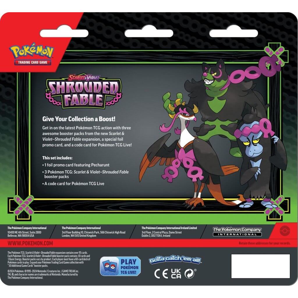 POKÉMON TCG Scarlet & Violet 6.5 Shrouded Fable 3 Pack Blister