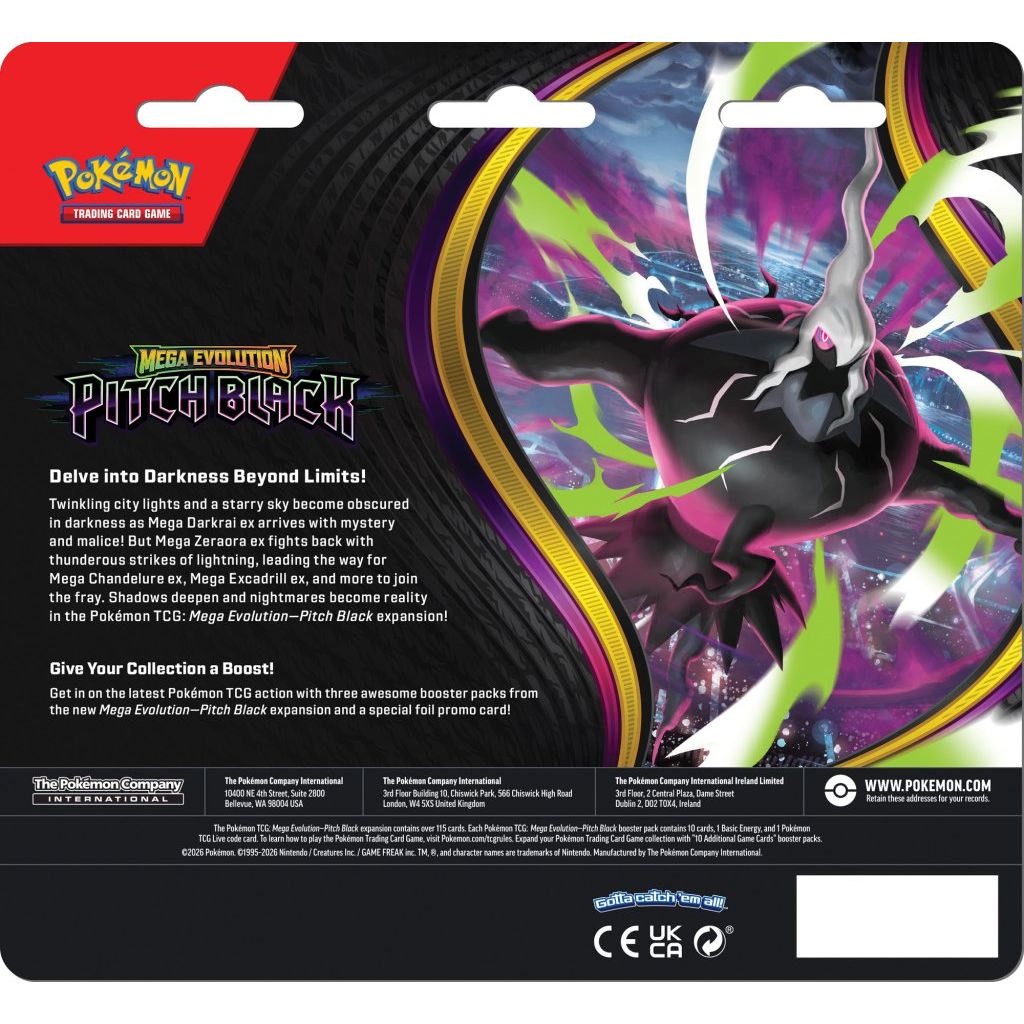 Pokémon TCG: Mega Evolution—Pitch Black Three-Booster Blister
