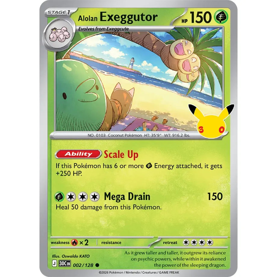 Alolan Exeggutor - 002/128 Common ME:30th Anniversary