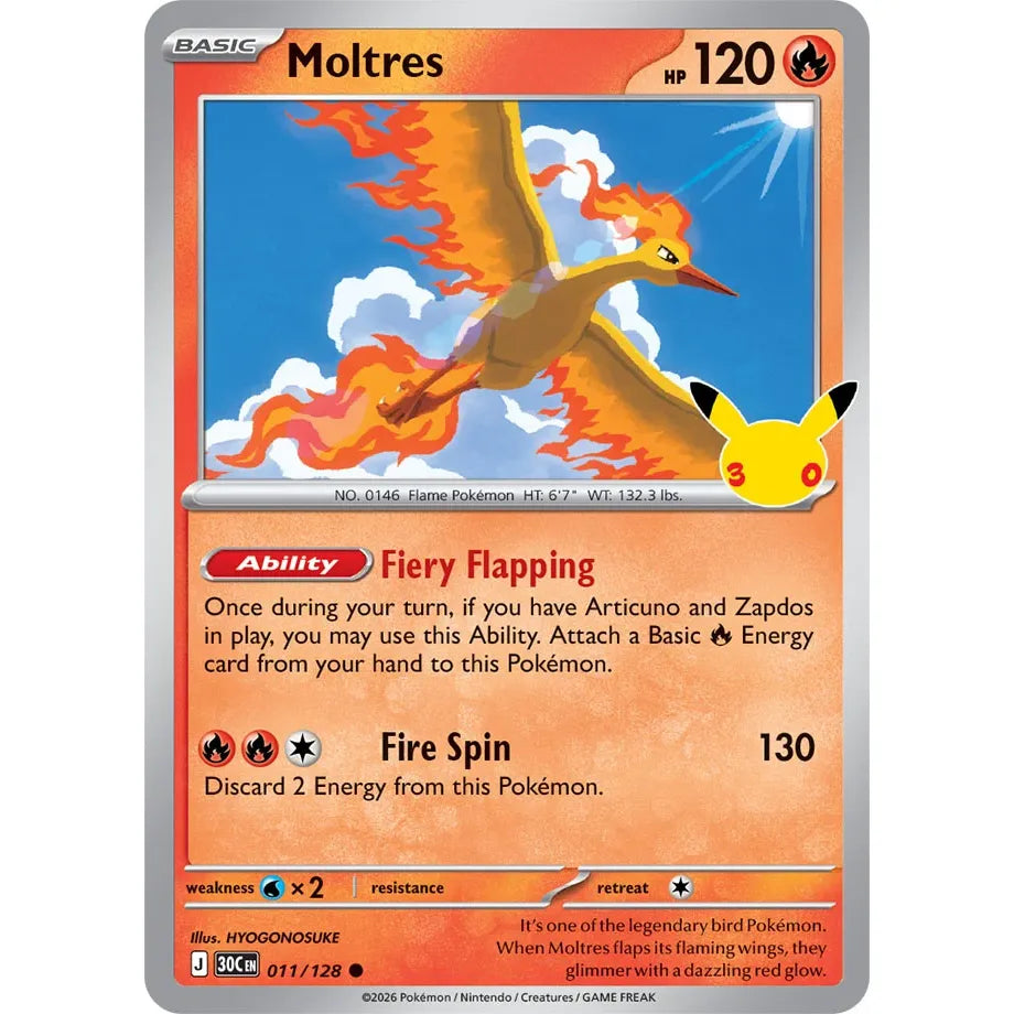 Moltres - 011/128 Common ME:30th Anniversary