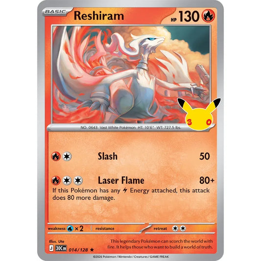 Reshiram - 014/128 Rare ME:30th Anniversary