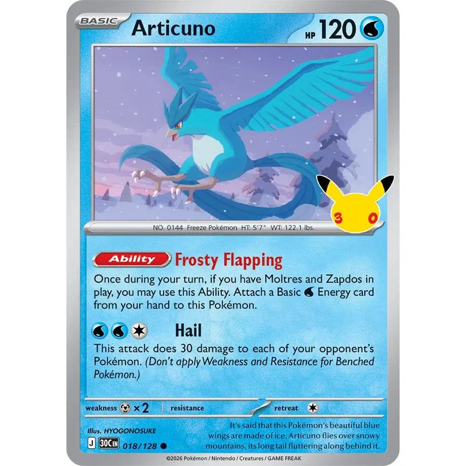 Articuno - 018/128 Common  ME:30th Anniversary
