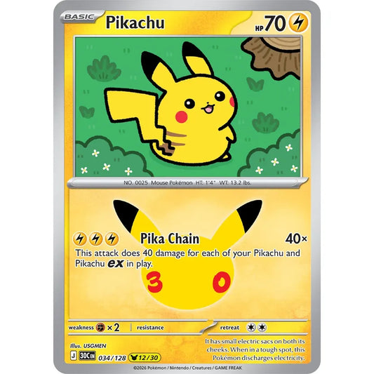 Pikachu - 034/128 Pikachu Rare