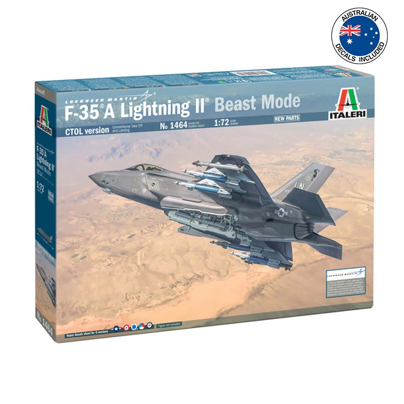 ITALERI LOCKHEED F35A LIGHTNING II (BEAST MODE) 1:72 AUST.DECALS