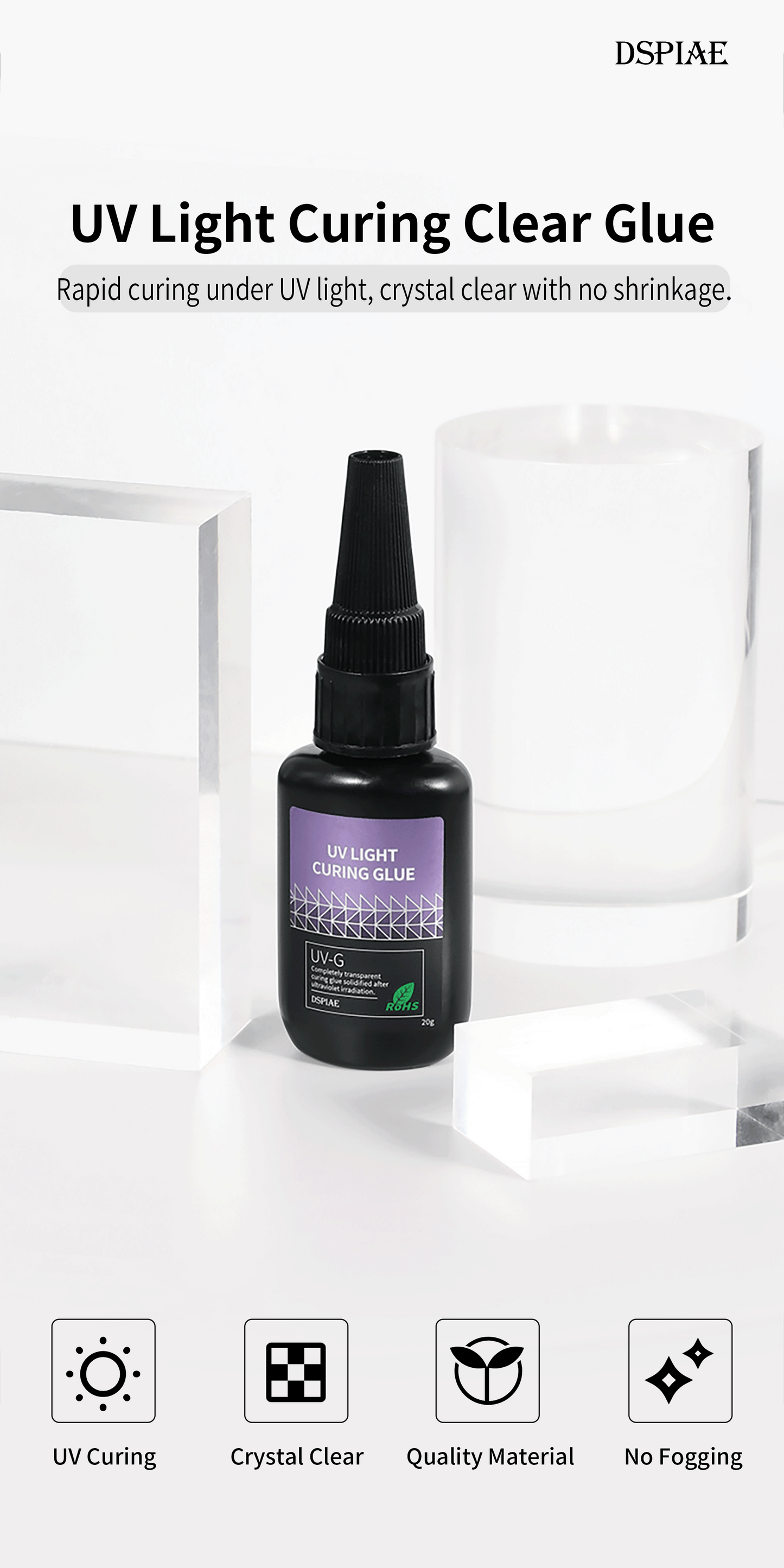 DSPIAE UV-G Series – Shadowless Glue & UV-GT Mini Ultraviolet Touch Light