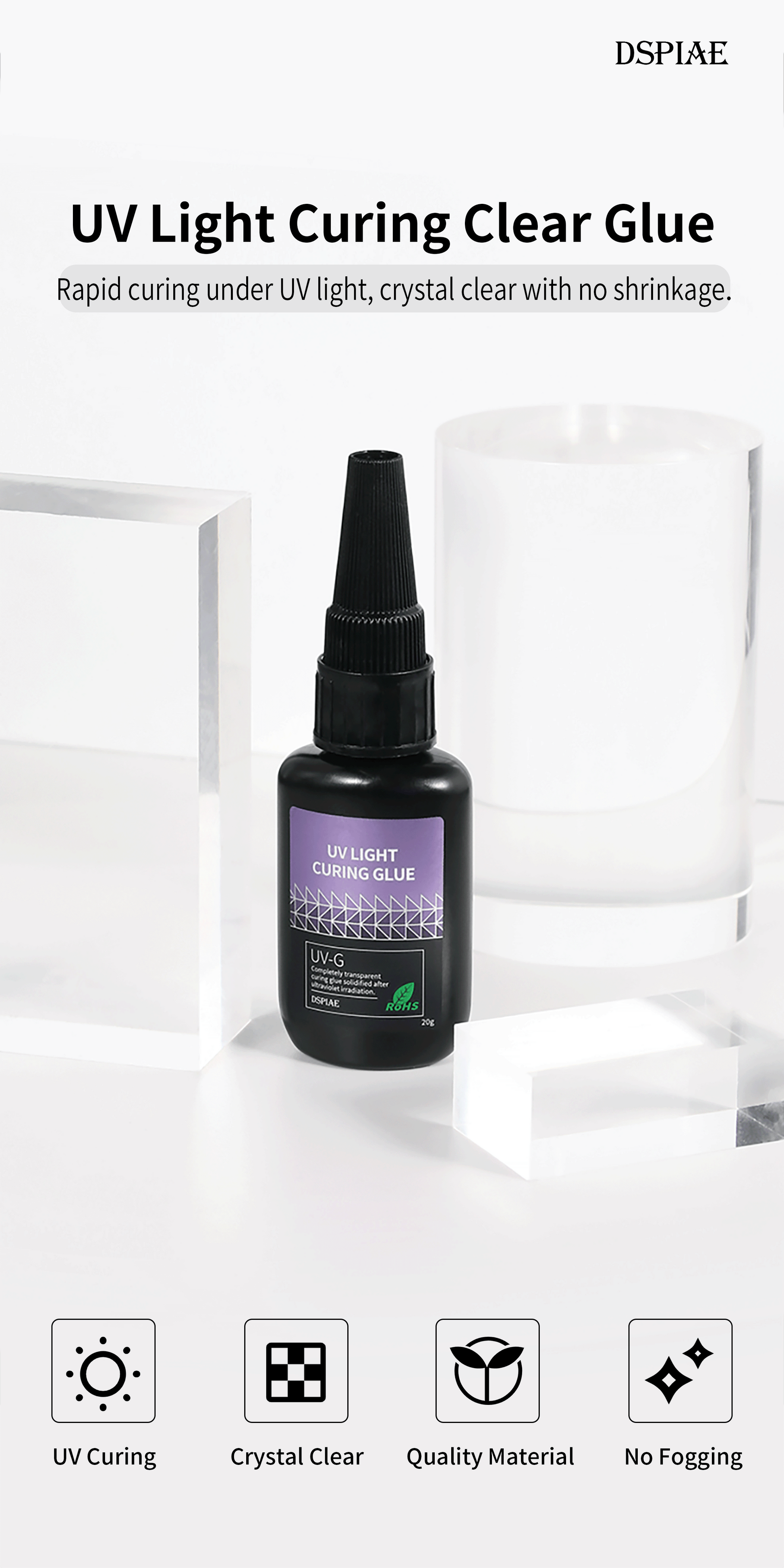 DSPIAE UV-G Series – Shadowless Glue & UV-GT Mini Ultraviolet Touch Light