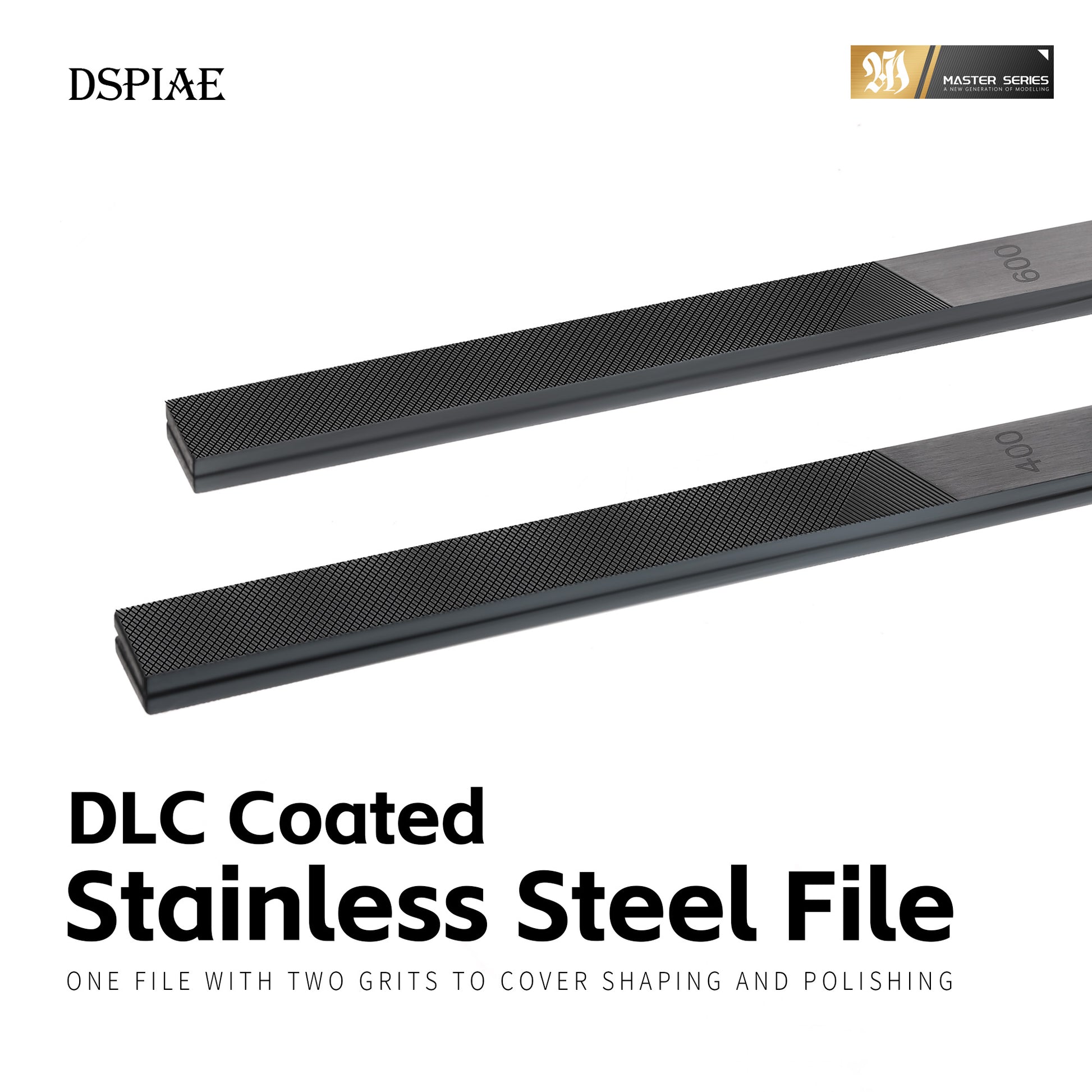 DSPIAE AT-FX DLC Coated Stainless Steel File – Double Sided Sanding Tool (400–800,600-1200 Grit)