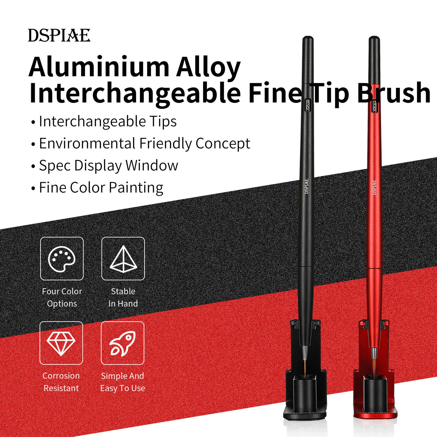 DSPIAE AT-FB Interchangeable Fine Tip Brush System – Pens, Holders & Replacement Tips