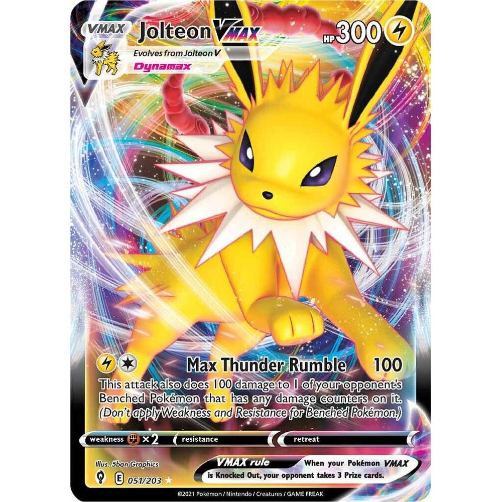 Pokémon TCG Jolteon Vmax Evolving Skies 051/203 Holo Ultra Rare