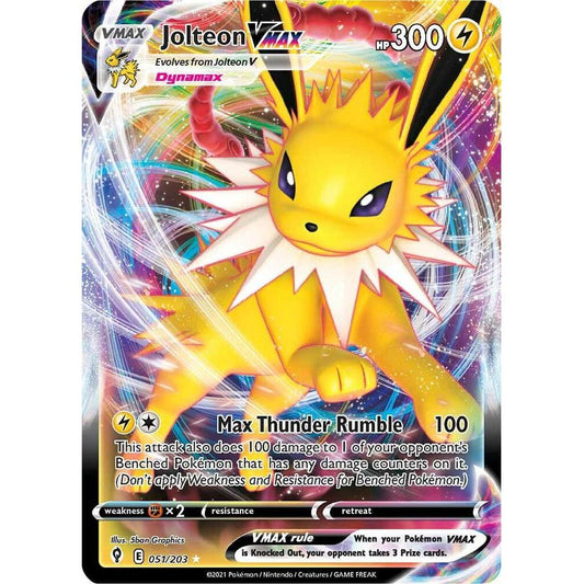 Pokémon TCG Jolteon Vmax Evolving Skies 051/203 Holo Ultra Rare