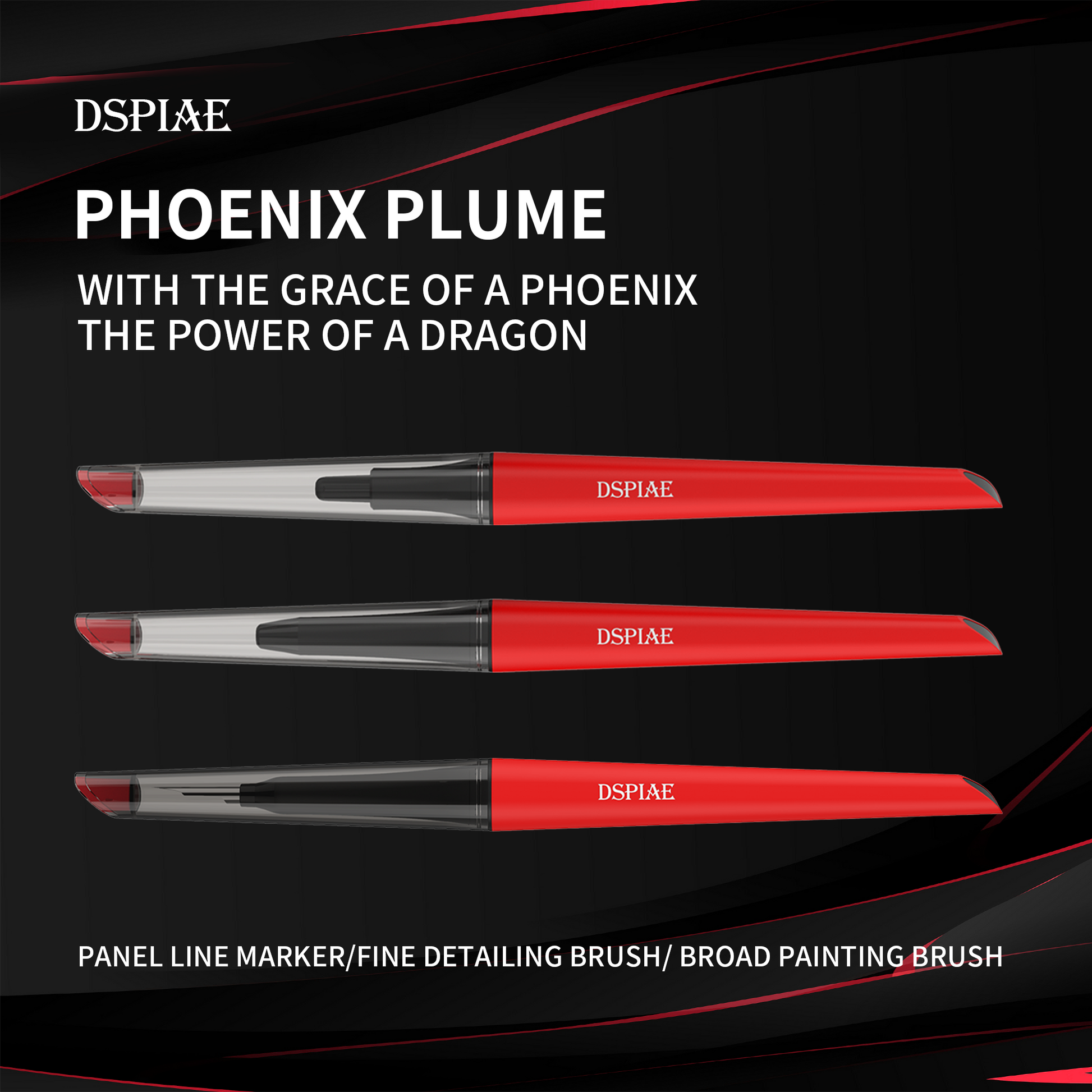 DSPIAE Phoenix Plume Panel Line Marker & Brush Set (PT-TB / PT-FB / PT-PL)