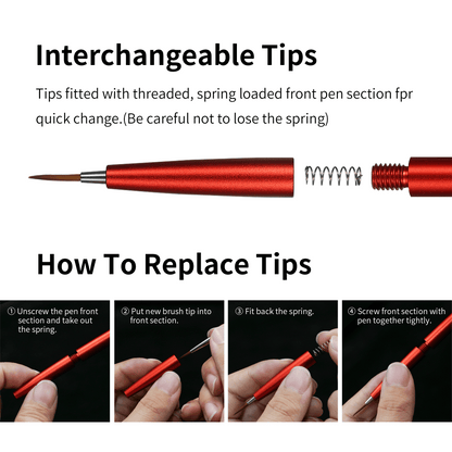 DSPIAE AT-FB Interchangeable Fine Tip Brush System – Pens, Holders & Replacement Tips