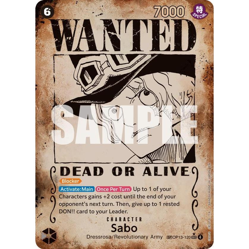 Sabo Wanted Poster SP OP13-120 SEC - Carry On His Will - One Piece TCG English