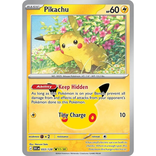 Pikachu (033/128) [30th Celebration]
