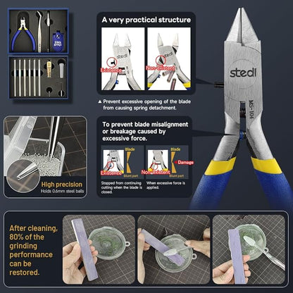 STEDI Model Assembly Tools Professional 14PCS Hobby Craft Tool Kit for Gundam & Plastic Models