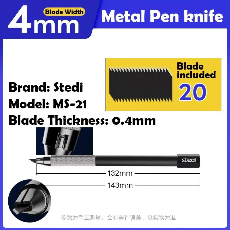 Model 4mm pen knife set (with 20 carbon steel blades)