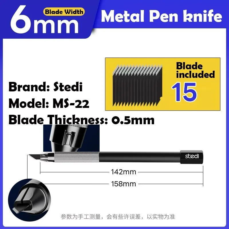 Model 6mm pen knife set (with 15 carbon steel blades)