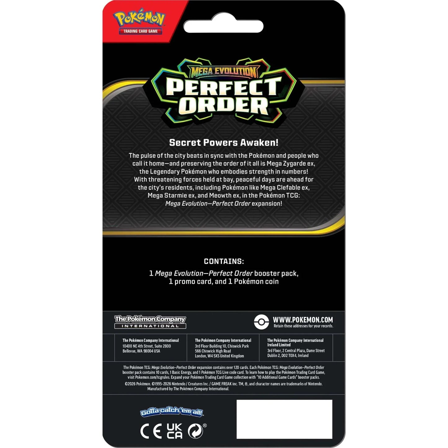  Pokemon TCG Mega Evolutions 3 Perfect Order Checklane Blister