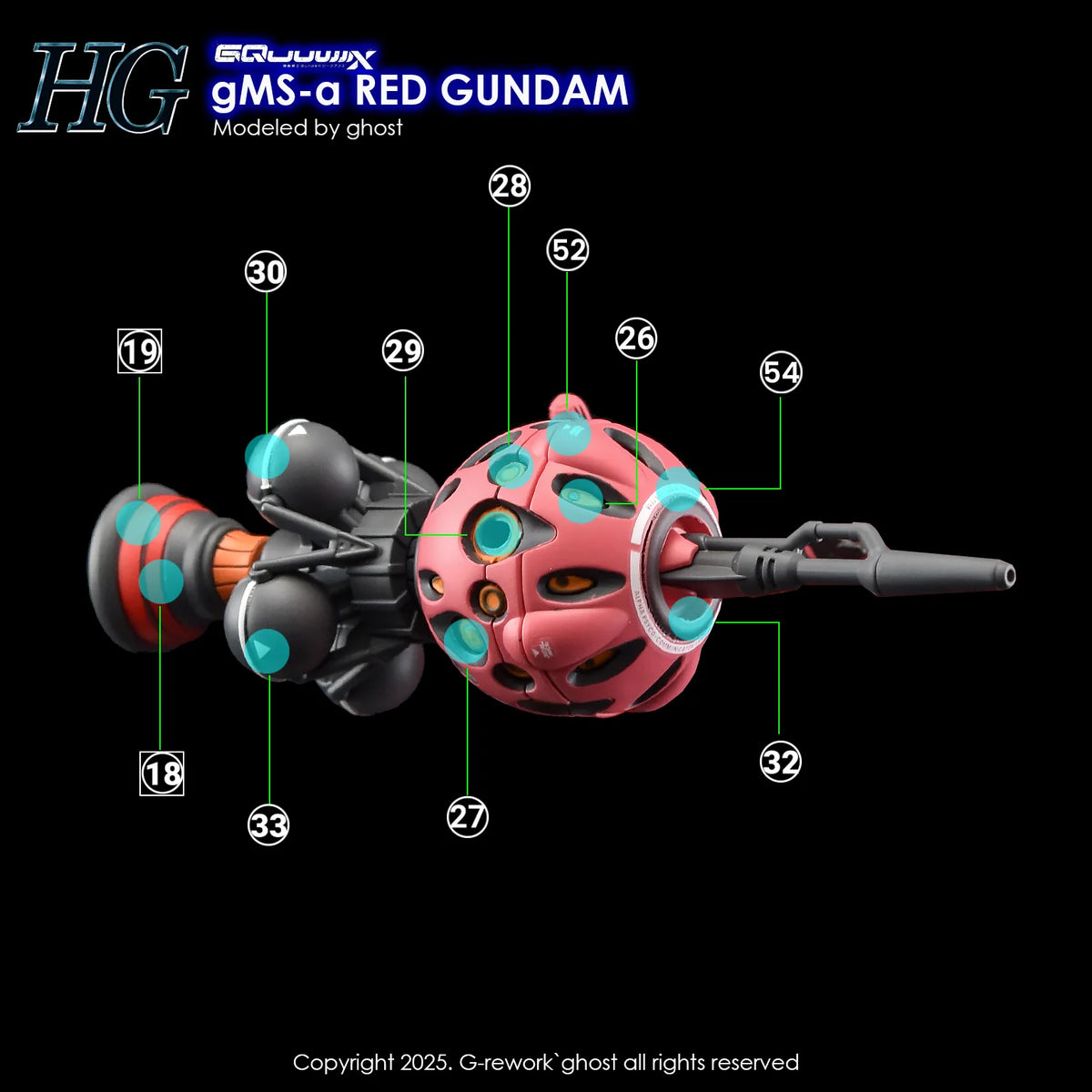 [G-REWORK DECALS] [HG] [GQ] RED GUNDAM EX SET