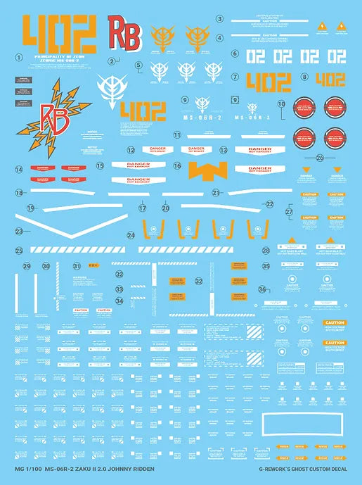 [MG] MS-06R-2 ZAKU2 2.0 [JOHNNY RIDDEN] (decal v2.0)