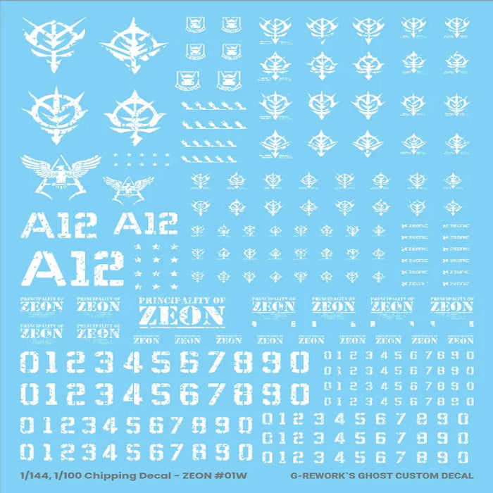 [Pre-order]CHIPPING DECAL_ZEON_01_WHITE