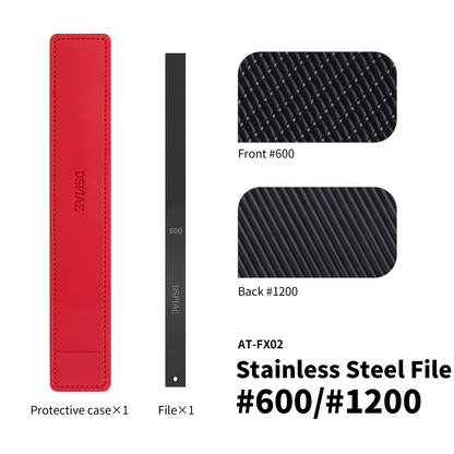 DSPIAE AT-FX DLC Coated Stainless Steel File – Double Sided Sanding Tool (400–800,600-1200 Grit)