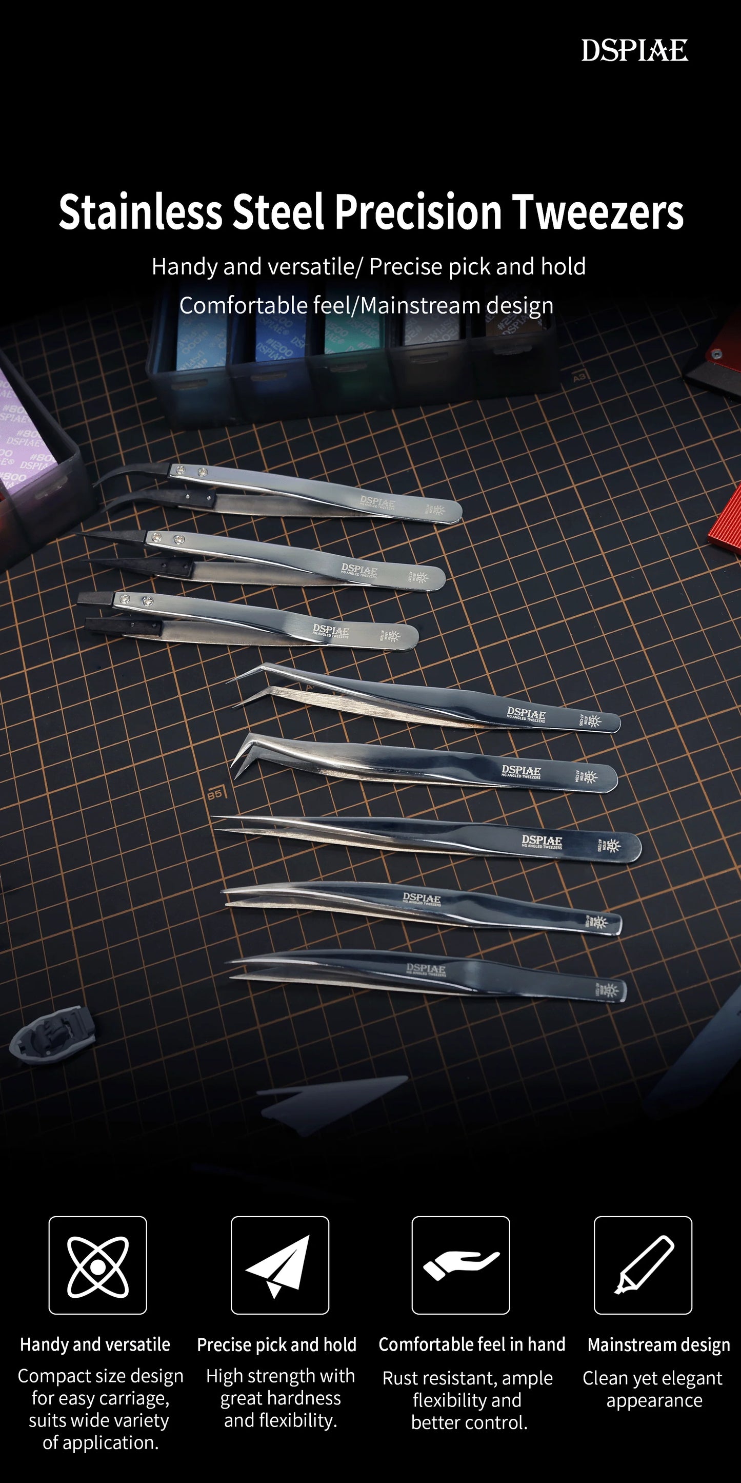 [PRE-ORDER] DSPIAE AT-TZ Stainless Steel Precision Tweezers