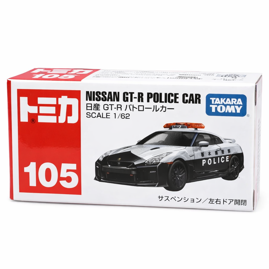 Tomica (Regular) No.105 Nissan GT-R Police Car 1/62 Model Car