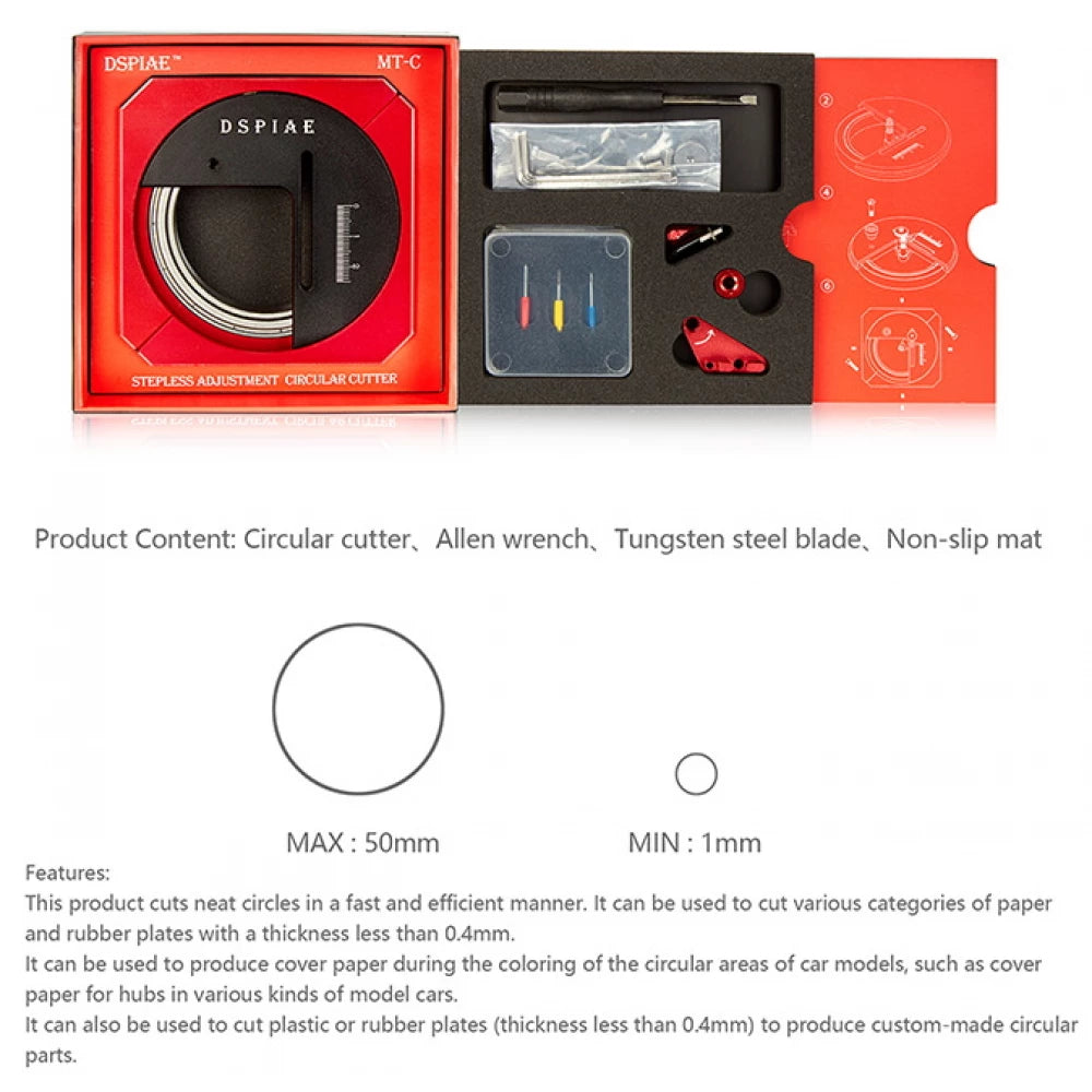 DSPIAE Stepless Adjustment Circular Cutter