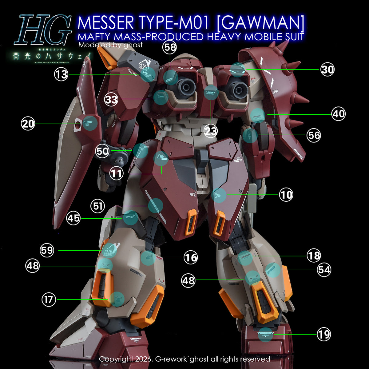 [G-REWORK DECALS] [HG] MESSER TYPE-M01 GAWMAN USE