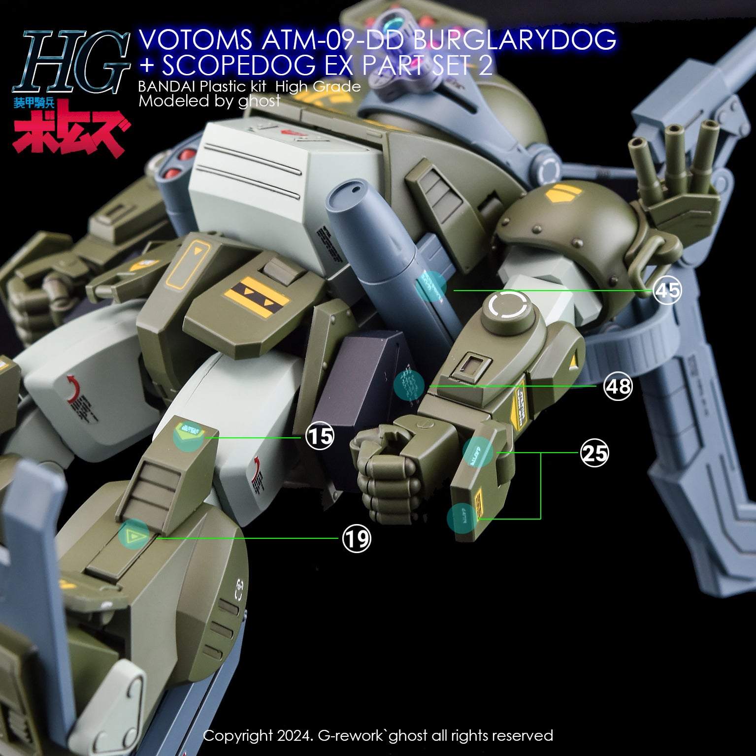 [Pre-order][HG] VOTOMS BURGLARYDOG+SCOPEDOG EX PART SET2
