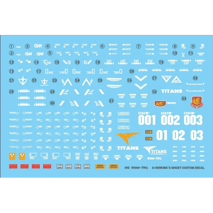 G-REWORK HG RGM-79Q GM Quel Waterslide Decals