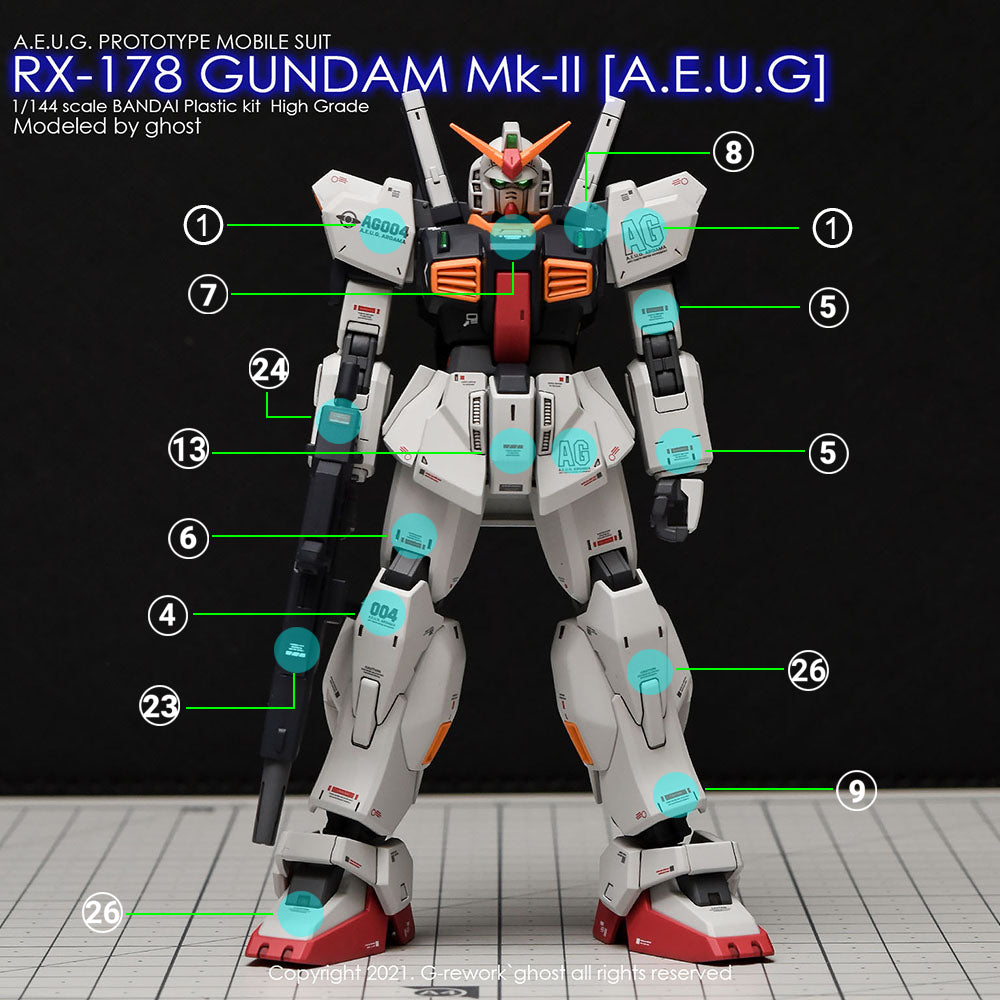 G-rework DECAL [HG] GUNDAM MK-2 (A.E.U.G.)