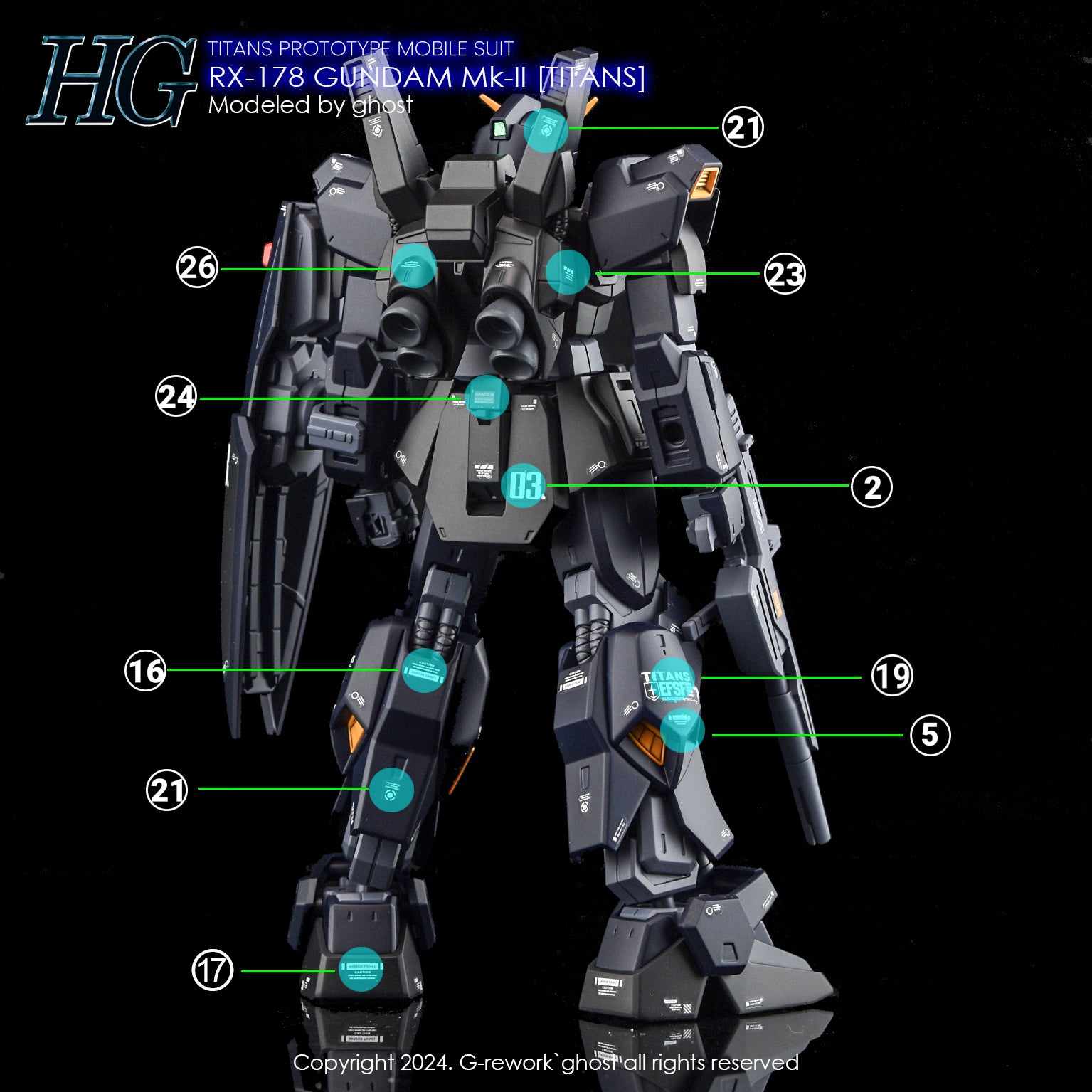 G-rework  DECAL [HG] GUNDAM MK-2 (TITANS)