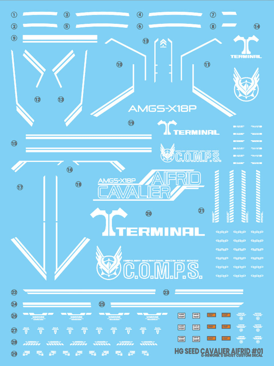 CUSTOM DECAL [HG] [SEED] CAVALIER AFRID