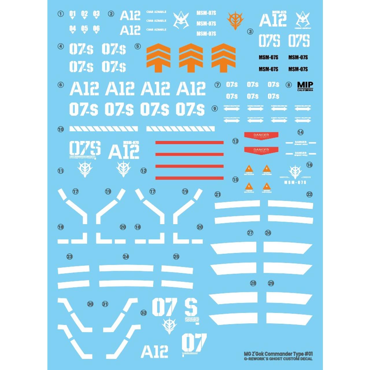 CUSTOM DECAL [MG] Z'Gok Commander Type