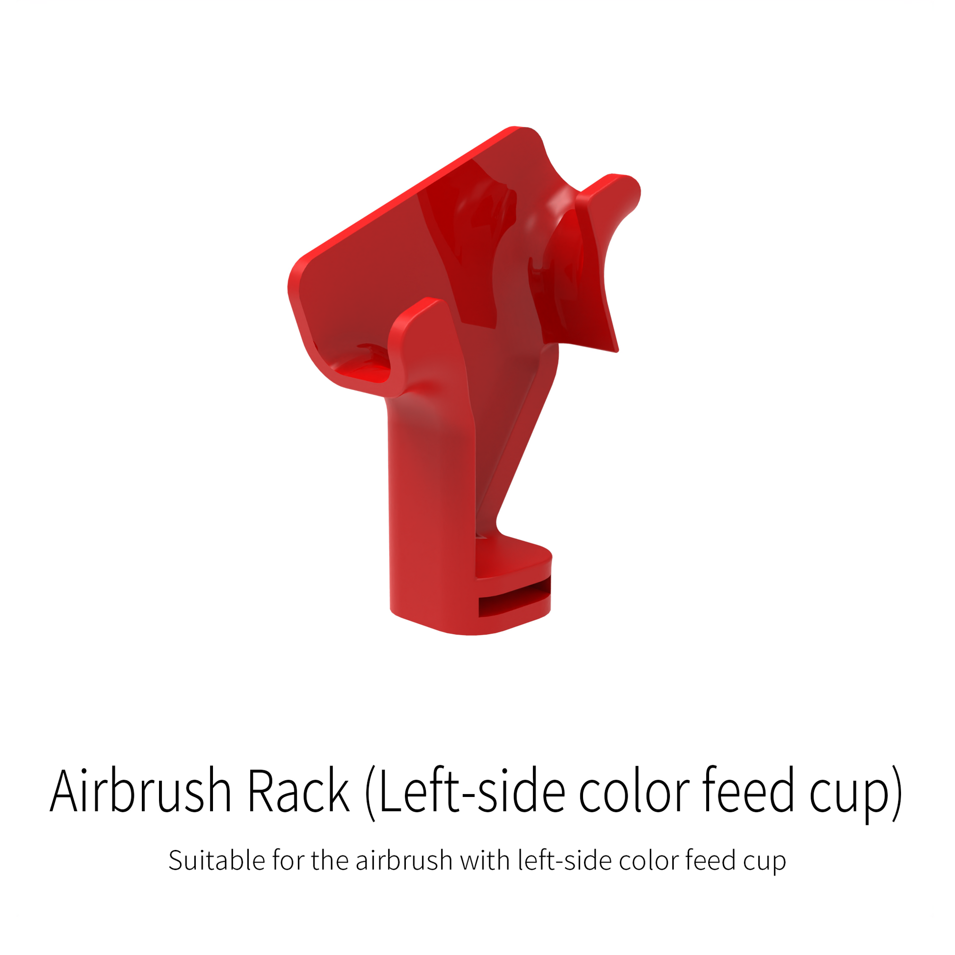 Red airbrush rack on a white background
