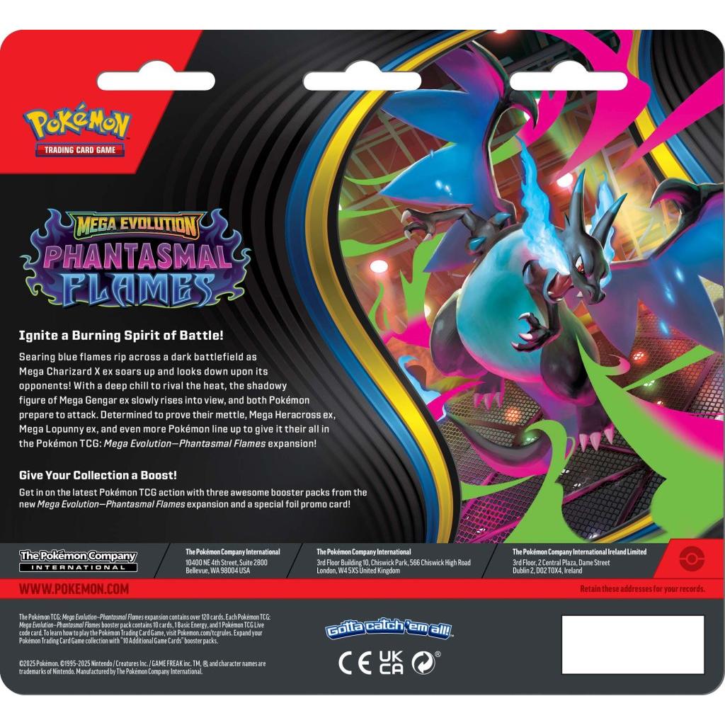 Pokemon TCG Mega Evolutions 2 Phantasmal Flames Three booster blister