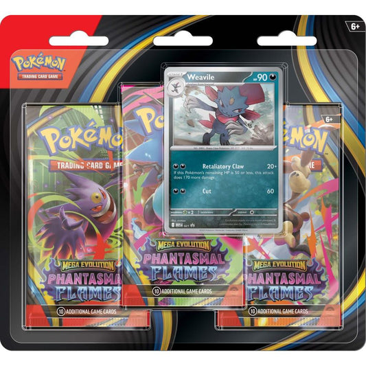 Pokemon TCG Mega Evolutions 2 Phantasmal Flames Three booster blister