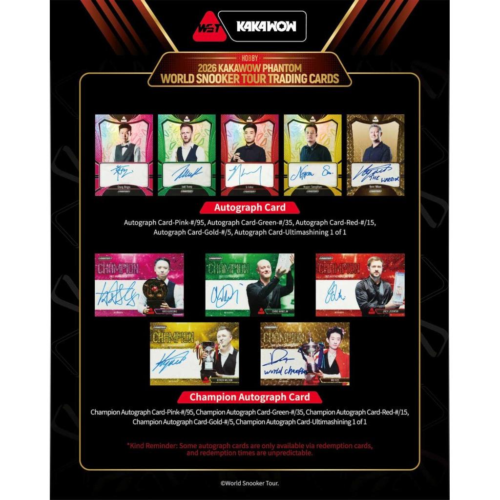 [PRE-ORDER] 2026 Kakawow Phantom World Snooker Tour Trading Cards